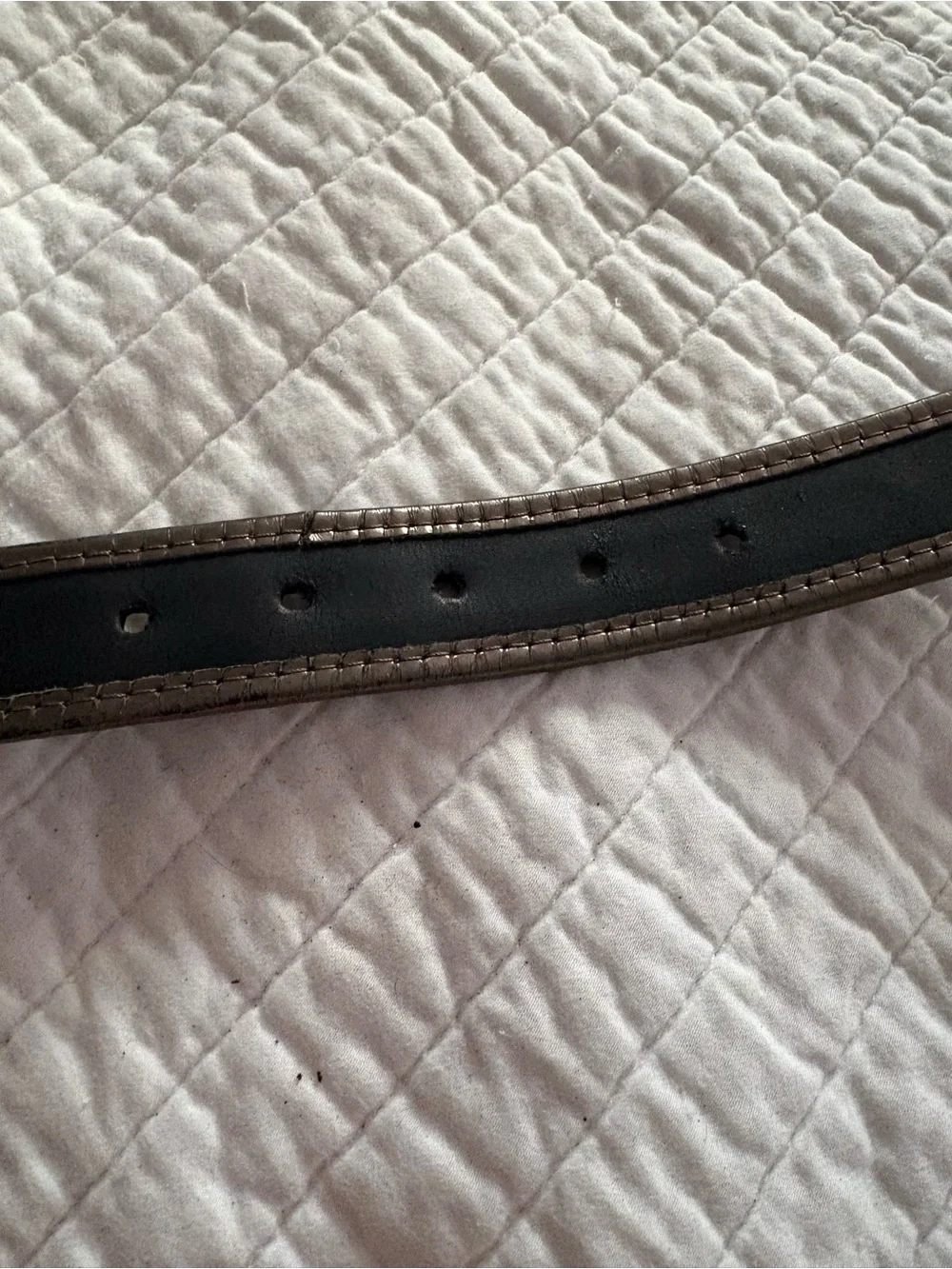 Burberry Gun Metal Beat Check Coated Canvas Patent Leather Buckle Belt 90 CM L